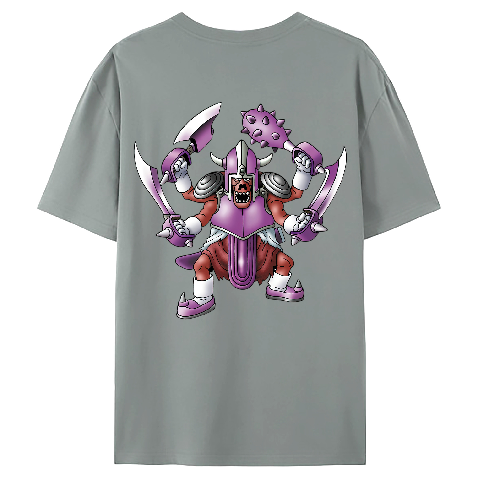 （画像用） ドラゴンクエスト Doragon Kuesuto Dragon Quest 綿100％ メンズ半袖Tシャツ（バックプリント） 通気性